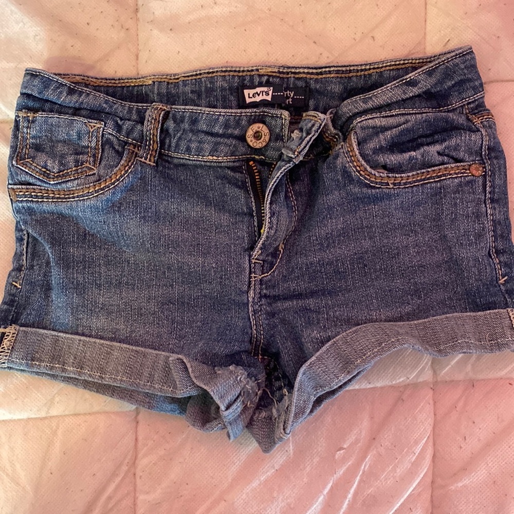 Levi Blue Shorty Short Shorts Size 12